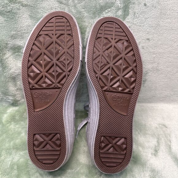 Converse Chuck Taylor All Star Sneakers Silver Glitter M7/W9 Shoe Glitzy Wedding - Picture 3 of 9